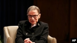 Supreme Court Justice Ruth Bader Ginsburg attends Georgetown Law's second annual Ruth Bader Ginsburg Lecture, Oct. 30, 2019, in Washington.