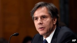 FILE - Deputy Secretary of State Antony Blinken, shown testifying on Capitol Hill.