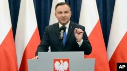 Le président polonais Andrzej Duda à Varsovie, le 6 février 2018.