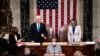 Vice President Mike Pence and House Speaker Nancy Pelosi resume presiding over a Joint session of Congress to certify the 2020 Electoral College results, after supporters of President Donald Trump stormed the Capitol earlier in the day, on Capitol Hill in Washington, U.S. January