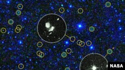 Des quasars repérés par le Wide-field Infrared Survey Explorer de l'Agence spatiale américaine (Photo NASA)