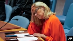 Sigrid Kaag, tada viši koordinator Ujedinjenih naroda za humanitarnu pomoć i rekonstrukciju za Gazu, prisustvuje sastanku Vijeća sigurnosti u sjedištu Ujedinjenih naroda u New Yorku, 2. jula 2024.