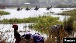 Des Nigérians fuyant Boko Haram en traversant le lac Tchad