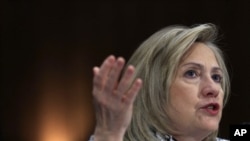 US Secretary of State Hillary Clinton at a hearing on Capitol Hill, March 2, 2011