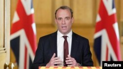 资料照片：英国外交大臣拉布