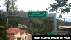 Poste frontalier entre le Rwanda et la RDC.