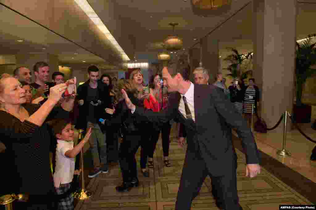 Oscar® host Neil Patrick Harris arrives at the Oscar® Nominees Luncheon in Beverly Hills, Feb. 2, 2015.