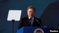 Le président sud-coréen Moon Jae-in à Séoul, le 1er mars 2018.
