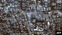 تصویری هوایی از اطراف بیمارستان شفا در شمال غزه
