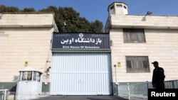 FILE PHOTO: View of the entrance of Evin prison in Tehran