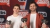 Drew Taggart, left, and Alex Pall, of the Chainsmokers, pose with the awards for best new artist, best new pop artist and dance song of the year for "Closer" in the press room at the iHeartRadio Music Awards at the Forum on March 5, 2017.