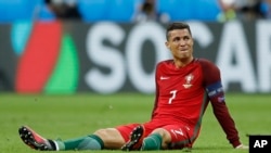 Cristiano Ronaldo lors de la finale de l'Euro 2016, Saint-Denis, le 10 juillet 2016