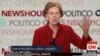 La senadora (D) Elizabet Warren interviene en el sexto Demate Demócrata en Los Ángeles.