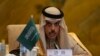 FILE - Menteri Luar Negeri Arab Saudi Pangeran Faisal bin Farhan Al Saud dalam pertemuan dengan Menteri Luar Negeri China Wang Yi dan rekan-rekan Arab dan Islamnya di wisma negara Diaoyutai di Beijing, 20 November 2023. (AP/Andy Wong)
