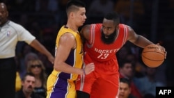 James Harden des Houston Rockets, Staples Center, Los Angeles, Californie, le 28 octobre 2014. 