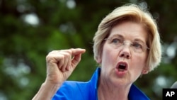 Le sénateur Elizabeth Warren, en meeting à Berryville, en Virginie, le 24 juillet 2017.