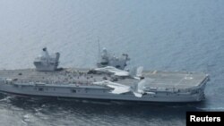 英國皇家艦隊旗艦“伊麗莎白女王”級航空母艦資料照。