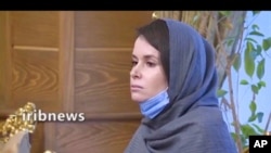British-Australian academic Kylie Moore-Gilbert is seen in Tehran, Iran, in this frame grab from Iranian state television video aired Nov. 25, 2020.