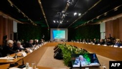 Cancilleres de los países del Mercosur reunidos en Río de Janeiro, Brasil, el 6 de diciembre de 2023 antes de una cumbre del bloque económico.