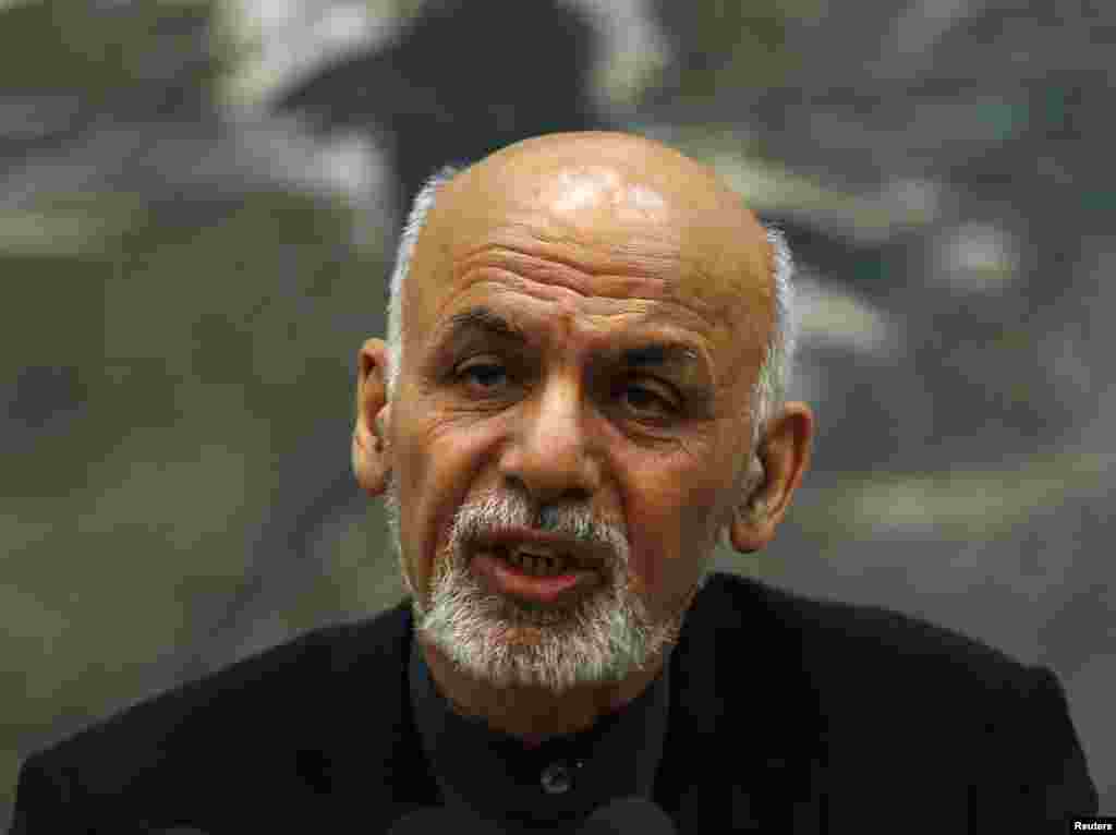 Afghan President Ashraf Ghani speaks to the media during an event in Kabul saying that reports of CIA torture at a detention center in his country "violated all accepted norms of human rights in the world," Dec. 10, 2014.