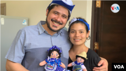 Los líderes opositores Cristhian Fajardo y María Adilia Peralta se exiliaron en EE. UU., tras haber salido de prisión en Nicaragua. Foto archivo VOA.