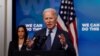 El presidente Joe Biden acompañado de la vicepresidenta Kamala Harris anima a los estadounidenses a vacunarse, durante un discurso en la Casa Blanca, el 2 de junio de 2021.