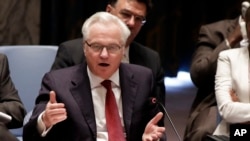 Duta Besar Rusia untuk PBB Vitaly Churkin menolak resolusi Dewan Keamanan PBB terhadap Suriah (foto: dok).