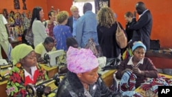 Congolese patients and rape victims learn to use sewing machines at the Heal Africa clinic in Goma, Democratic Republic of Congo, March 4, 2011