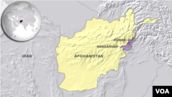 Provinsi Kunar dan letak Nanghargar di peta wilayah Afghanistan.