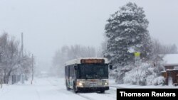 La escena de la tormenta invernal en Denver, el 14 de marzo del 2021. 