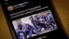 Imágenes creadas por Eliot Higgins con uso de inteligencia artificial muestran una escaramuza ficticia entre Donald Trump y los policías de Nueva York publicadas en la cuenta de Twitter de Higgins, fotografiadas en un iPhone, el 23 de marzo de 2023.