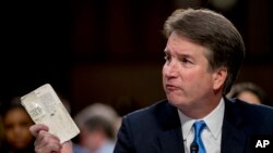 Le candidat à la Cour suprême, Brett Kavanaugh témoigne à Capitol Hill, à Washington, le 5 septembre 2018.