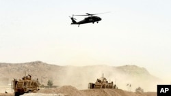 Un hélicoptère militaire américain à Kandahar, au sud de Kaboul, en Afghanistan, le 2 août 2017.