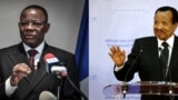 Photo combinée montrant le leader de l'opposition camerounaise Maurice Kamto (à gauche) et le président Paul Biya (à droite)