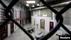 Unutrašnjost nenaseljenog bloka u američkoj pomorskoj bazi u zalivu Gvantanamo, 5. marta 2013.