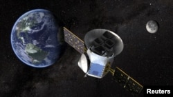 TESS, the Transiting Exoplanet Survey Satellite, is shown in this conceptual illustration obtained by Reuters on March 28, 2018. (NASA's Goddard Space Flight Center/Handout)