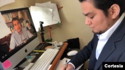 Yader Morazán, abogado nicaragüense exiliado en Estados Unidos.