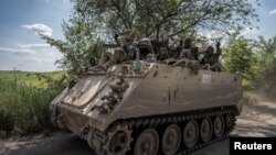 巴赫穆特附近前線的烏克蘭軍人。(2023年6月9日)