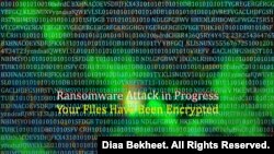 Ilustrasi serangan ransomware. (Grafik: Courtesy/Diaa Bekheet)
