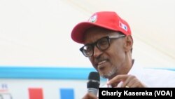 Paul Kagame lors d'un meeting, Kigali, le 2 aout 2017