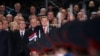 Zvaničnici Republike Srpske posmatraju paradu povodom obilježavanja neustavnog Dana Republike Srpske, 9. januara 2024. (Foto: AP/Radivoje Pavičić)