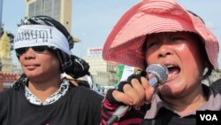 Supporters of Yorm Bopha and her husband, Lours Sakhorn, say they are being punished by the courts for exercising their right to assembly.