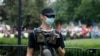 A White nationalist is shown during a rally near the White House on the one year anniversary of the Charlottesville "Unite the Right" rally, Sunday, Aug. 12, 2018, in Washington.