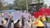 ဖေဖော်ဝါရီ ၂၀ ရက်နေ့က ကချင်ပြည်နယ် မြစ်ကြီးနားမြို့ ဆန္ဒပြပွဲမြင်ကွင်း။ (ဖေဖော်ဝါရီ ၂၀၊ ၂၀၂၁)