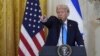 President Donald Trump and Israeli Prime Minister Benjamin Netanyahu take questions during a news conference in the East Room of the White House, Feb. 4, 2025, in Washington. 