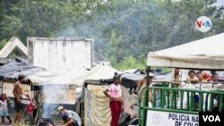 Migrantes venezolanos alojados en campamentos en Norte de Santander.