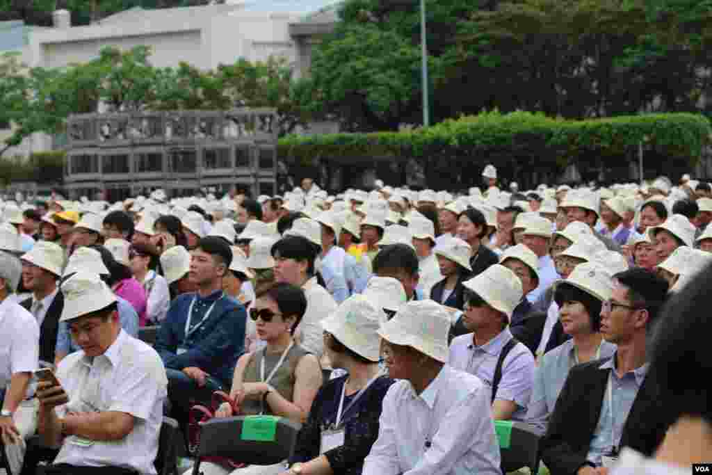 台灣總統蔡英文發表就職演說，2016年5月20日總統府前典禮（美國之音齊勇明攝影）