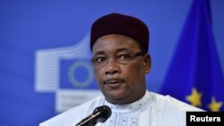 Le président du Niger et président en exercice de la force régionale antijihadiste G5-Sahel, Mahamadou Issoufou, à Bruxelles, 23 février 2018.