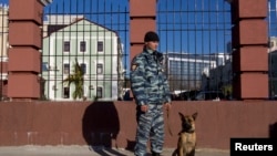 Russian policeman on a street in Sochi, December 30, 2013.