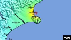 El temblor se produjo cuando ya es viernes 23 de diciembre de 2011 en Nueva Zelanda y el epicentro se ubicó a 26 kilómetros al norte de Christchurch, a 4 kilómetros de profundidad.